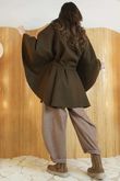 Claudia Tie Waist Cape Chocolate /16=